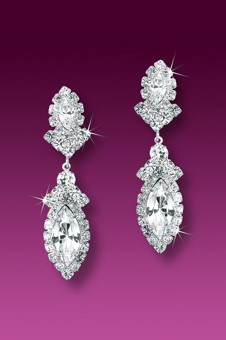 Marquis Jeweled Crystal Rhinestone Drop Earrings