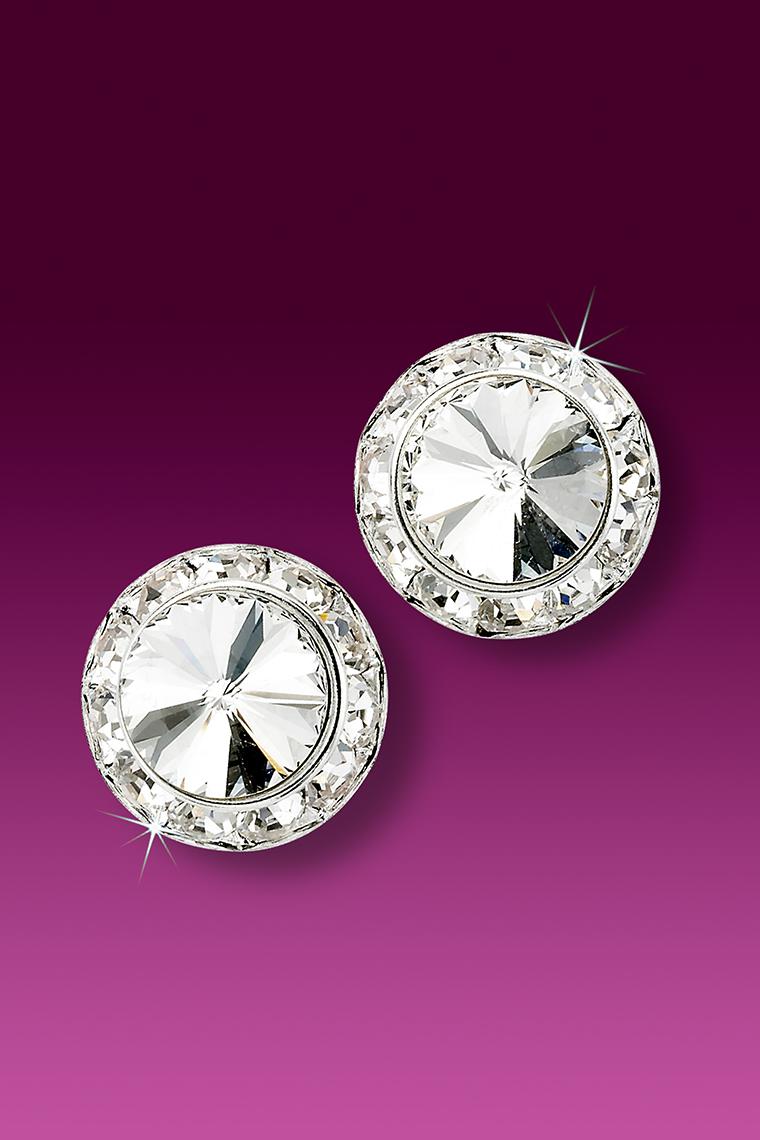 13mm Rhinestone Dance Earrings - Crystal Pierced