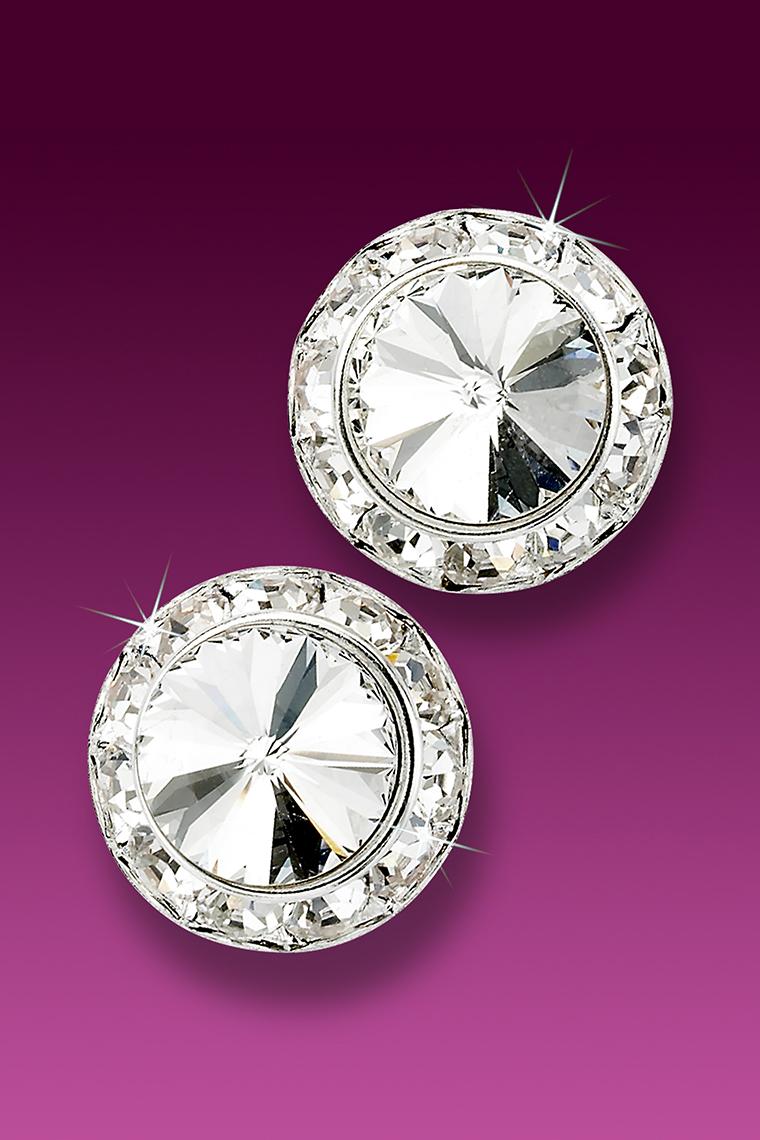 17mm Rhinestone Dance Earrings - Crystal Pierced