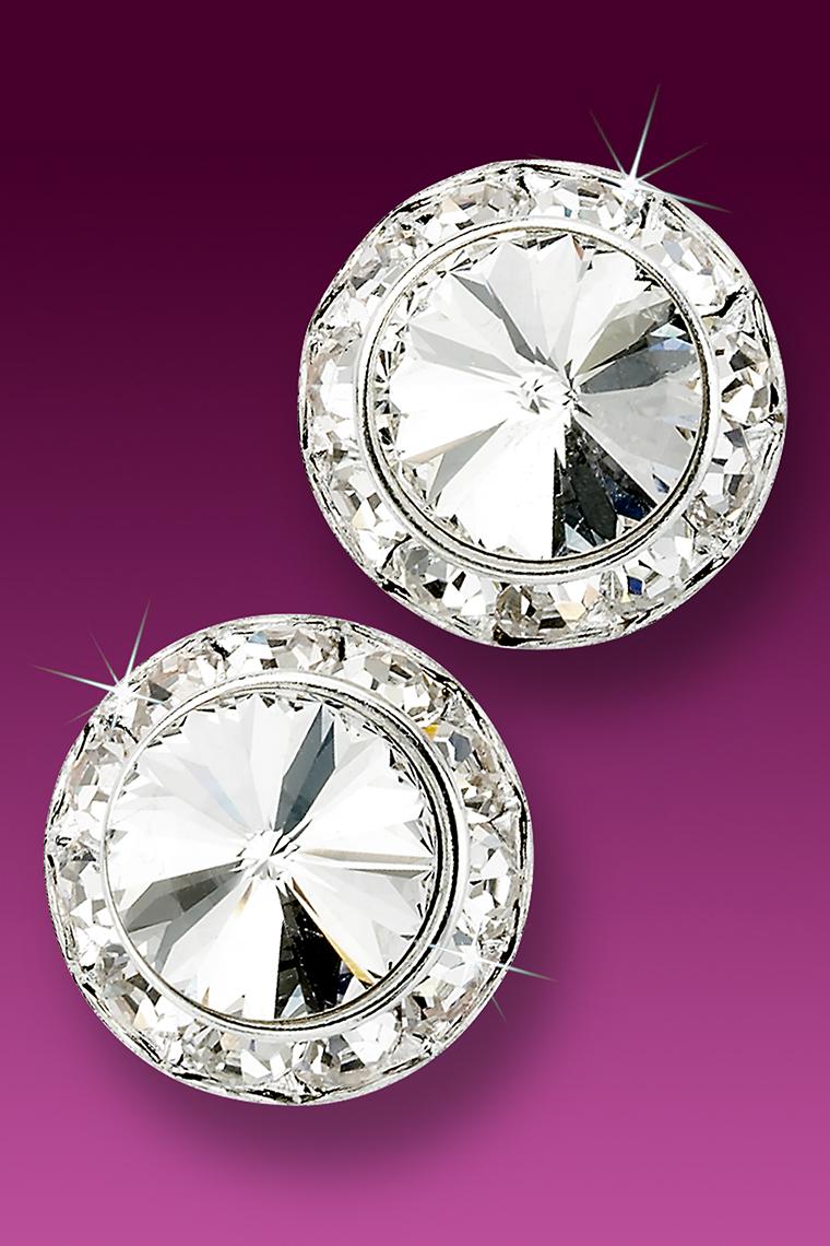 20mm Crystal Rhinestone Dance Earrings - Crystal Pierced