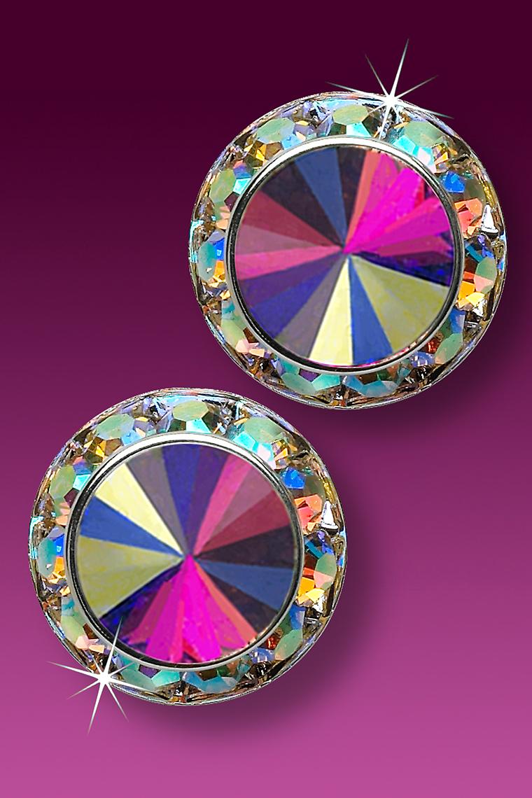 20mm Rhinestone Dance Earrings - Crystal AB Pierced