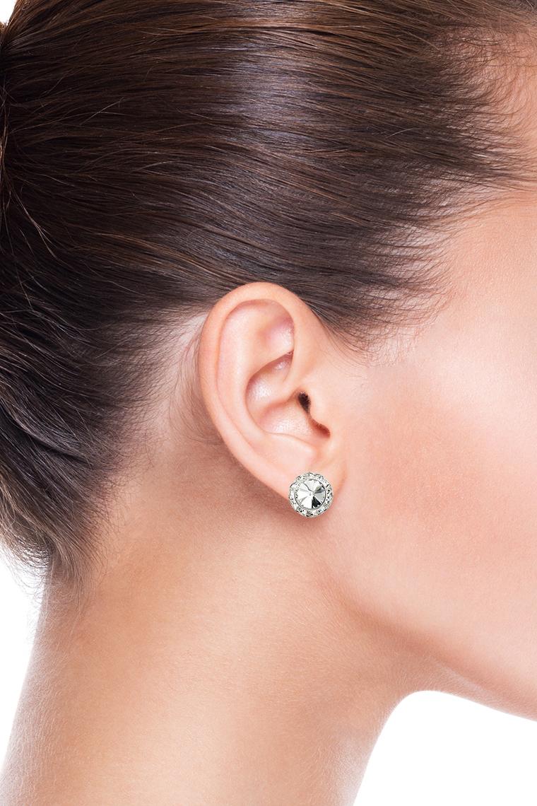 11mm Rhinestone Dance Earrings - Bright Blue Pierced