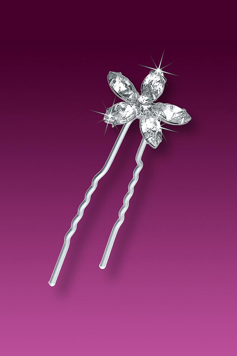 3-Piece Floral Marquis Crystal Rhinestone Hair Pins