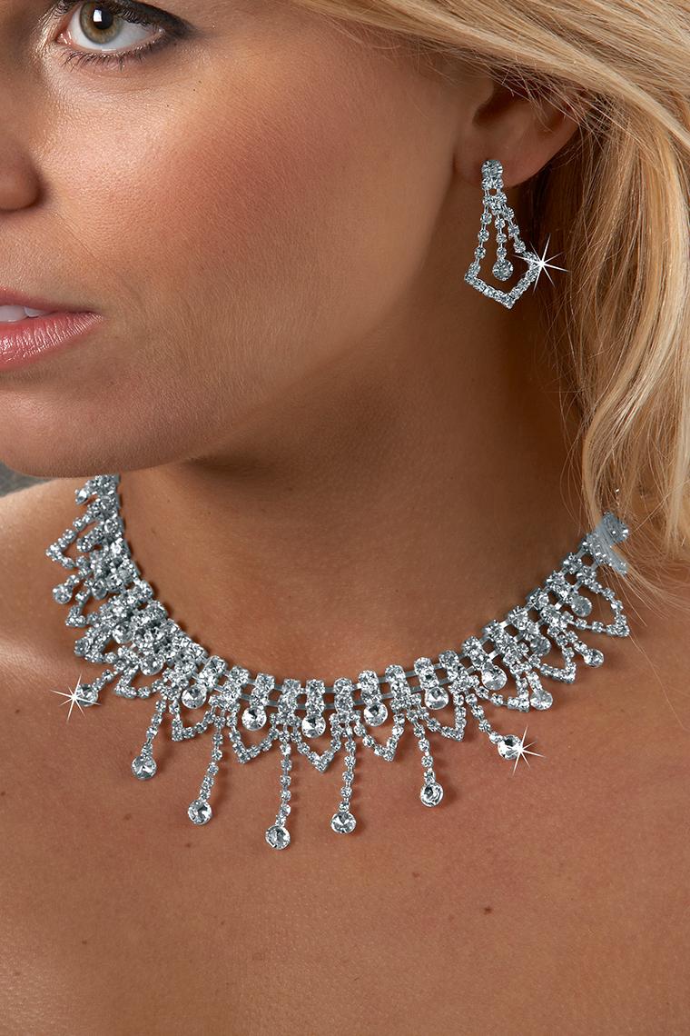 Glamorous Crystal Rhinestone Pageant Jewelry Set
