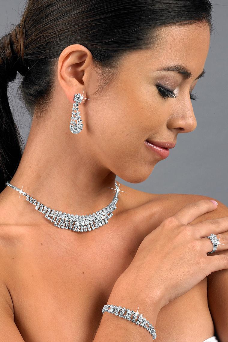 5-Piece Dazzling Crystal Rhinestone Wedding Jewelry Set