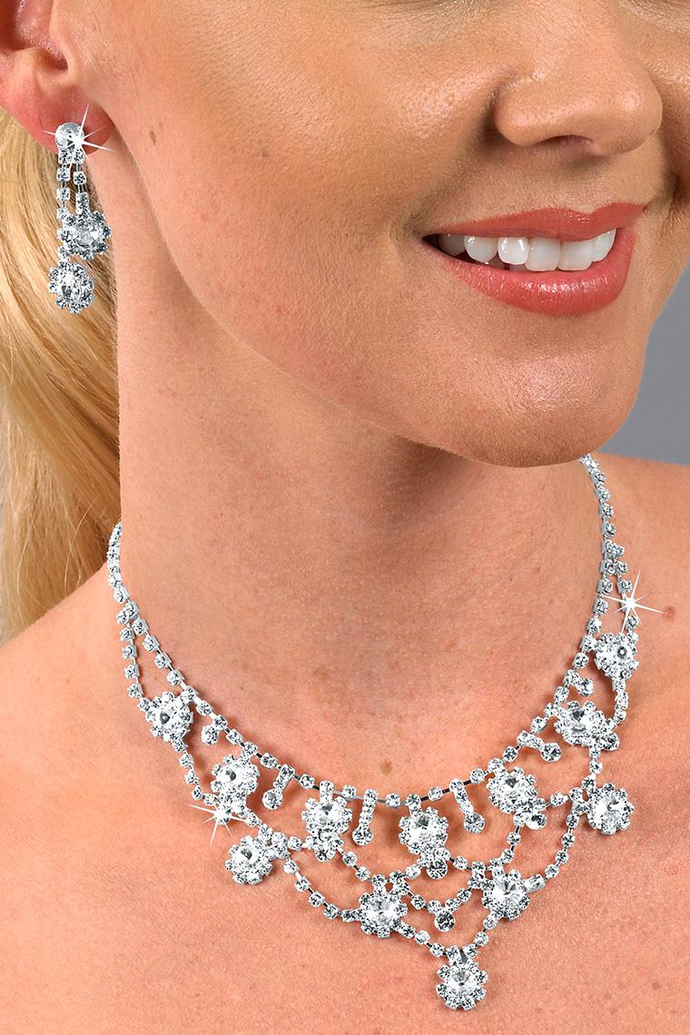 Cinderella Crystal Rhinestone Necklace Set