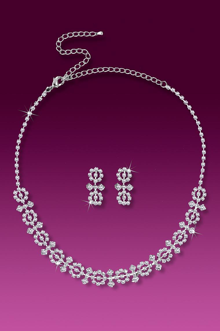 Dazzling Crystal Rhinestone Jewelry Necklace Set