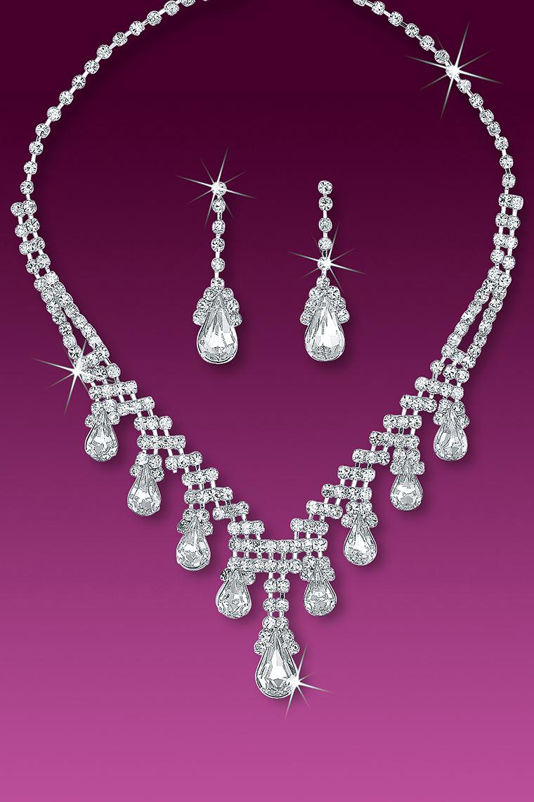Couture Rhinestone Crystal Necklace Set
