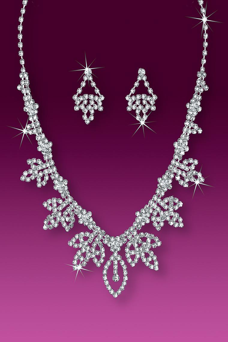Regal Crystal Rhinestone Pageant Jewelry Necklace Set