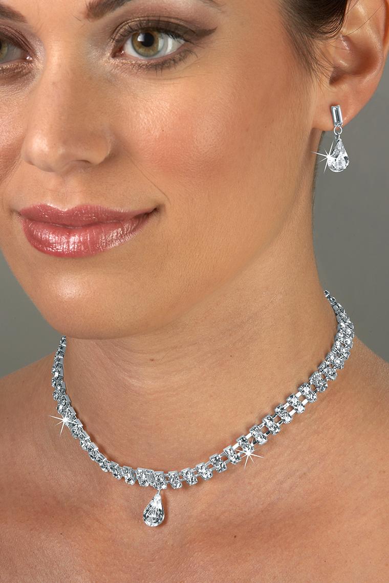 Cartier Style Crystal Rhinestone Jewelry Set