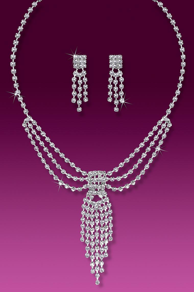 Goddess Crystal Rhinestone Necklace Set