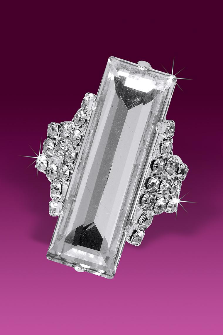 Diva Glam Emerald Crystal Rhinestone Cocktail Ring