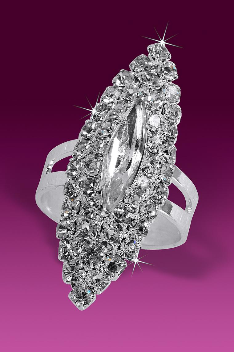 Bejeweled Crystal Rhinestone Marquis Cocktail Ring