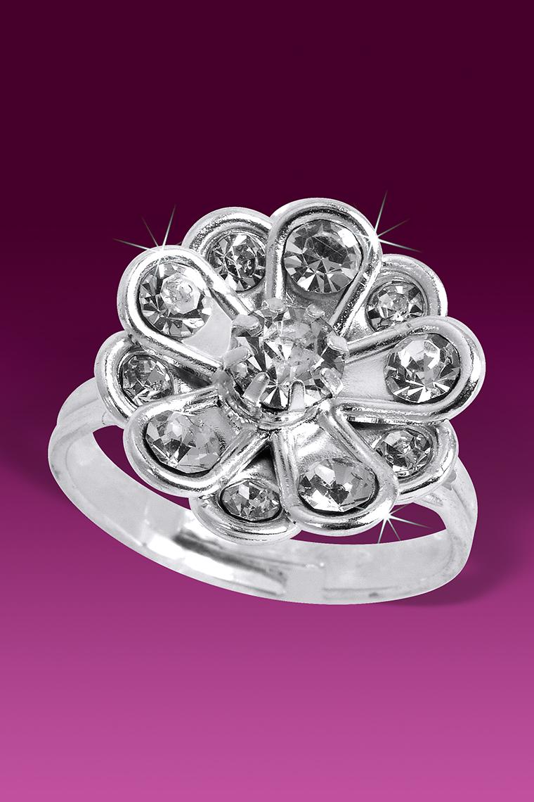 Dainty Flower Crystal Rhinestone Ring