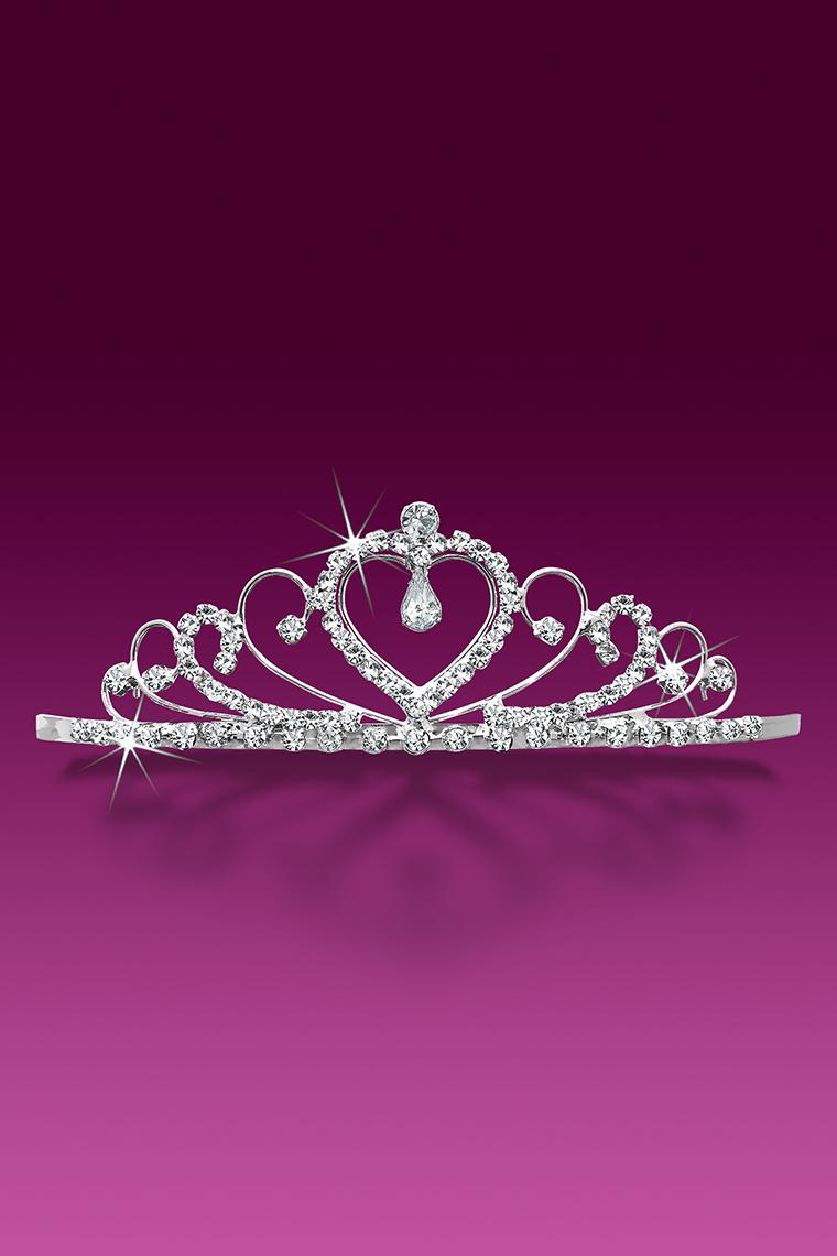 Crystal Swirl Rhinestone Heart Tiara Crown
