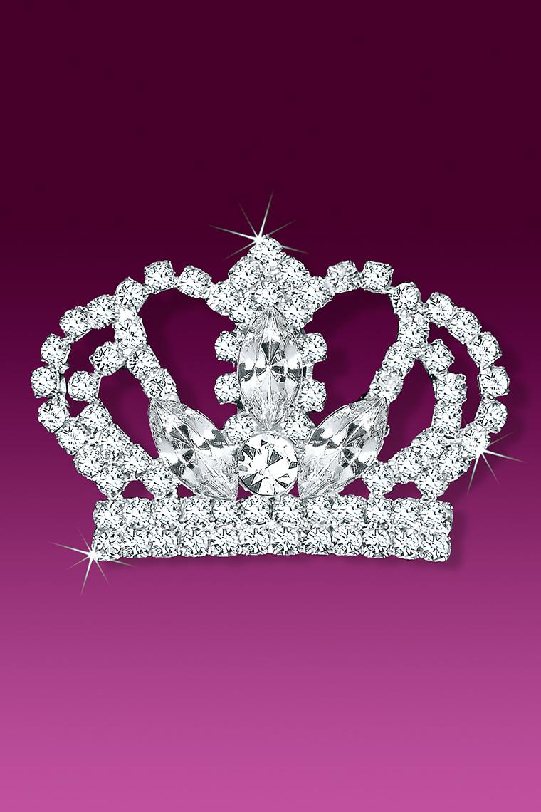 Regal Royal Rhinestone Crown Pageant Pin Brooch