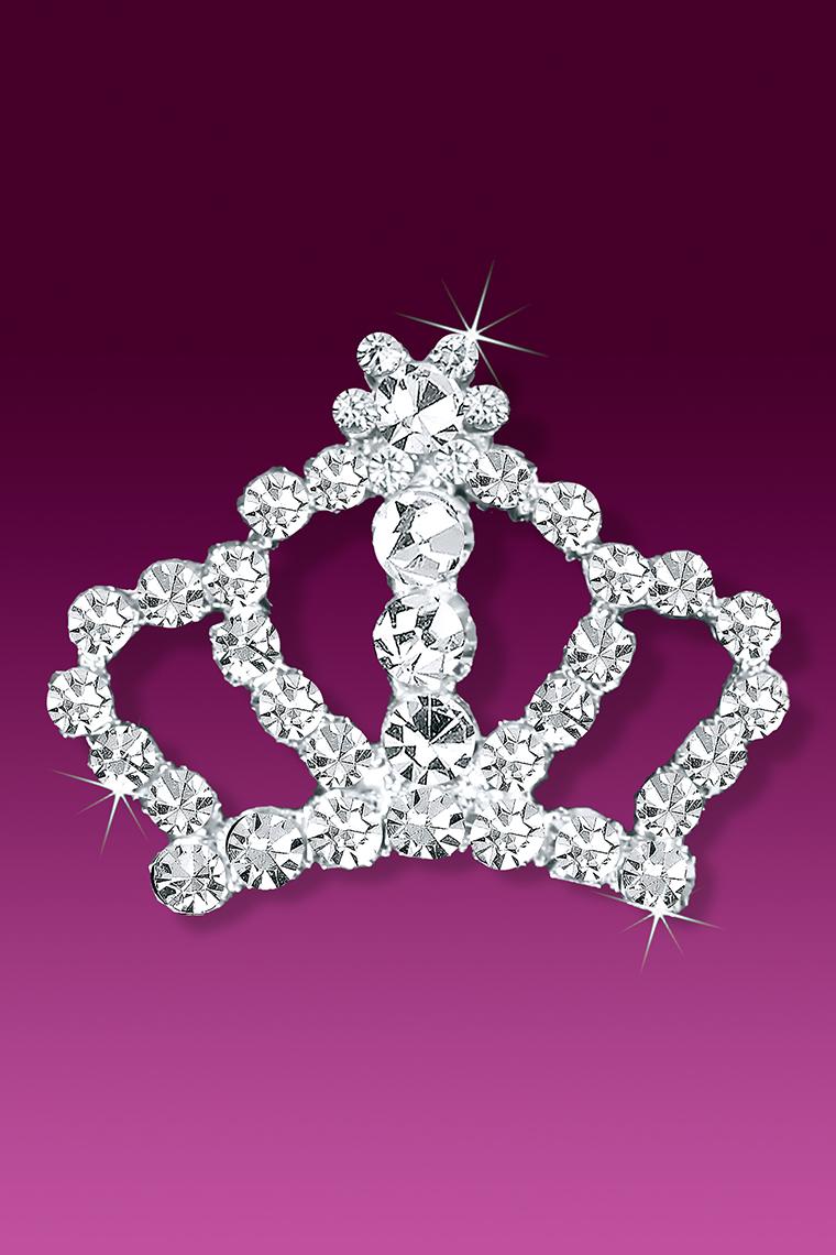 Pretty Pageant Rhinestone Tiara Crown Pin Brooch