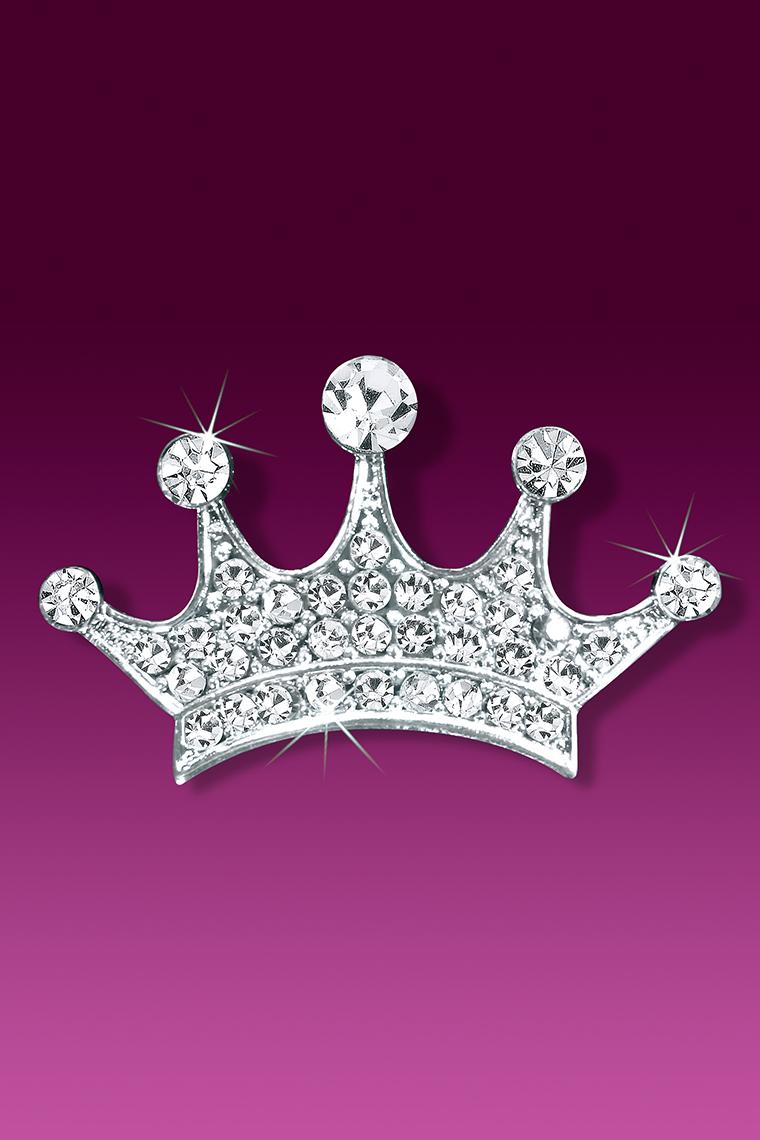 Classic Pageant Rhinestone Tiara Crown Pin Brooch