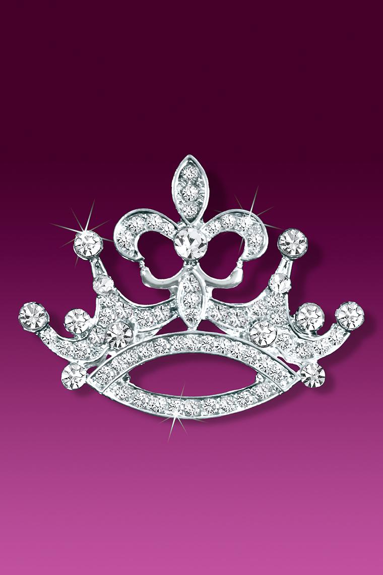 Miss Pageant Rhinestone Tiara Crown Pin Brooch