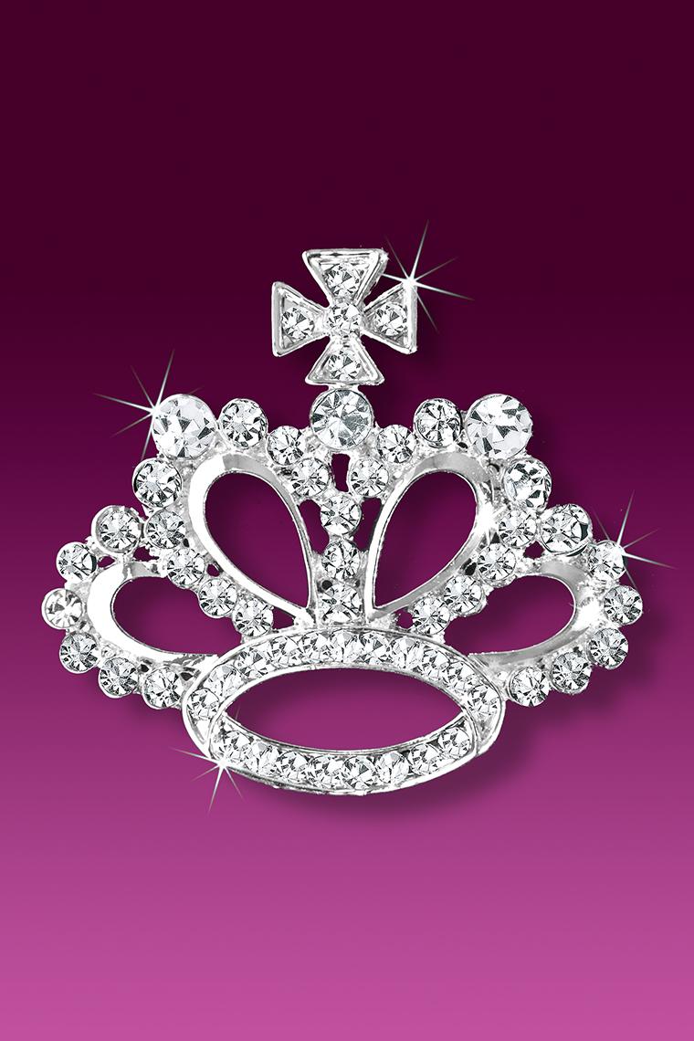Empress Pageant Rhinestone Tiara Crown Pin Brooch